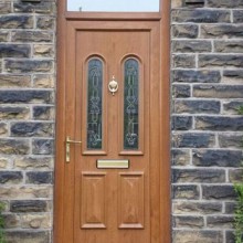 Oak coloured composite door