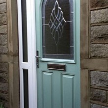 Chartwell green composite door with side panel
