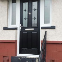 Black composite entrance door