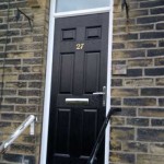 Black composite door installation