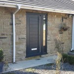 Grey composite entrance door