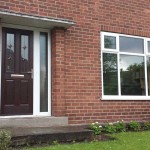 Brown entrance door