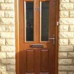 Light oak coloured uPVC entrance door