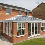 Orangery installation with glass roof