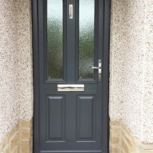 Black door installation