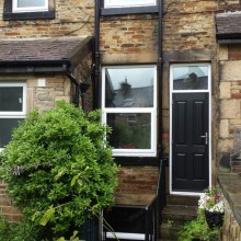 Black composite door installation