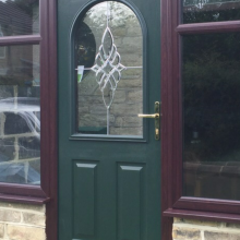 Green front door