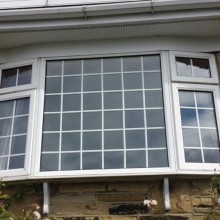 White leaded windows