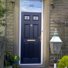 Blue composite solidor door